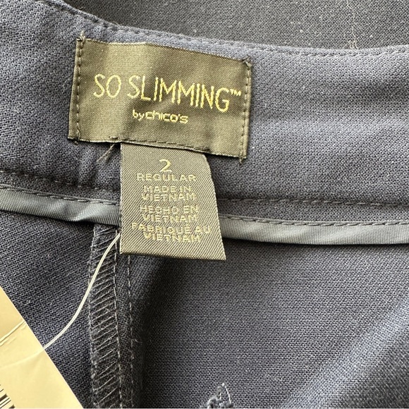 NWT Chicos the so slimming manhattan straight pants navy pull on size 2 - Picture 8 of 8